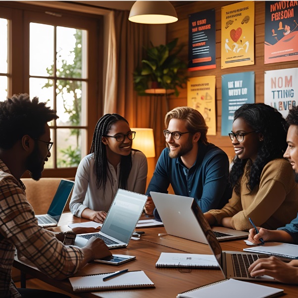 Team discussing project